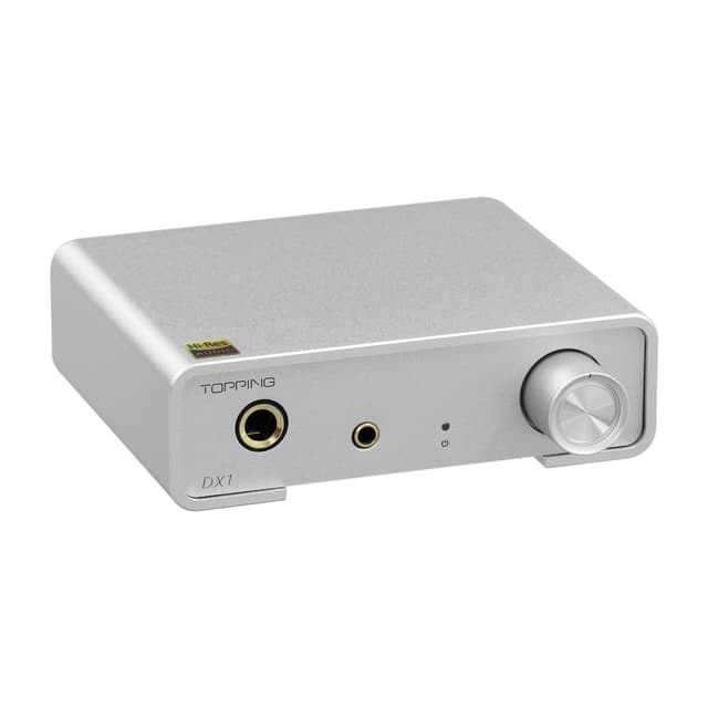 Topping DX1 Mini Stereo DAC Headphone Amplifier Combo - 280mW x2 Powerful Output Two-Stage GAIN Switch USB Chargable Discrete LNRD AK4493S XU208 384kHz/32bit Native DSD256 HiFi Home Audio (Sliver)