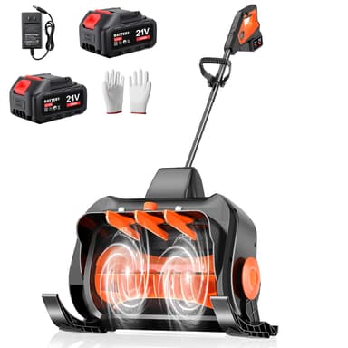 16" Cordless Snow Shovel, 3000mAh Battery Snow Blower, Lightweight Power Snow Thrower for Driveways & Sidewalks, Winter Snow Removal with Charger & 2 * 21V Batteries