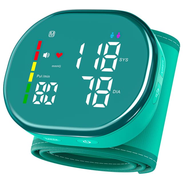 iEarve Wrist Blood Pressure Monitor Digital BP Monitor Rechargeable with 2x120 Memory, Carrying Case & Support Wrist, 5.3"~7.7" Adjustable Comfortable Cuff, Easy to Use – for Seniors & Family Use