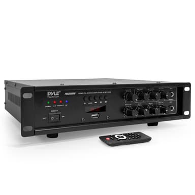 Pyle Bluetooth PA Mixing Amplifier - 500W Home Audio Rack Mount Stereo Power Amplifier, Digital LED Display, USB/AUX/Mic, Optical/Coaxial, AC-3, 70V/100V Output - PMX3500PH
