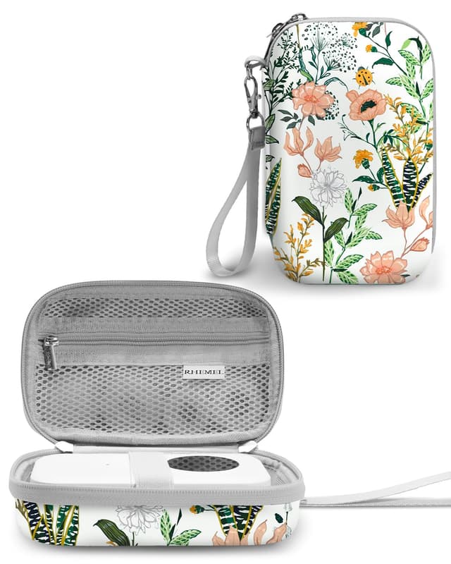 RHEMEL Label Maker Case, EVA Travel Case with Floral Pattern, Compatible with D30, P21, E10, D110 Label Maker, Box Only
