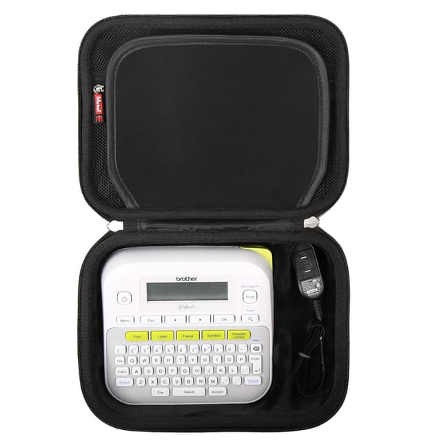 Mchoi Hard Case Compatible with Brother P-Touch PTD220 D210 Label Maker, Organizer Holders with Mesh Pocket Fits for Label Tapes, AC Adapter, Charging Cables, Case Only, Black