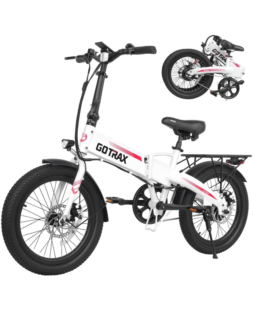 Gotrax R1 20" Folding Electric Bike with 40 Miles (Pedal-assist1) by 48V Battery, 20Mph Power by 350W, Weighs Only 45lbs, LCD Display & 5 Pedal-Assist Levels, Suitable for Leisure Riding&Commuting WHI