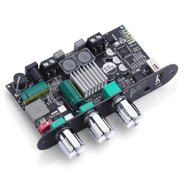 ZK-1001U Amp Bluetooth 5.3 Mono Amplifier Board with TWS, Mini Audio Amps with Boost for Home Outdoor DIY Speakers with 100W Power Output, Treble and Bass, Supports USB/AUX/BT Input, DC 9-24V