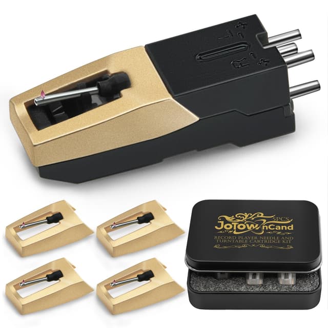 JoTownCand 5PCS Upgrade Ruby Record Player Needle and Turntable Cartridge Kit, Replacement Stylus with Elliptical Diamond Tip for Crosley Victrola ION, High Fidelity Sound, Low Record Wear