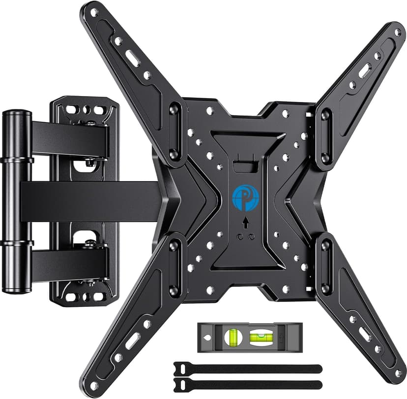 Pipishell TV Wall Mount for Most 26 32 50 55-60 inch TVs, Full Motion TV Mount with Swivel, Tilt & Extension, Single Stud Wall Mount Bracket Holds up to 77 lbs, Max VESA 400x400mm, PIMF11