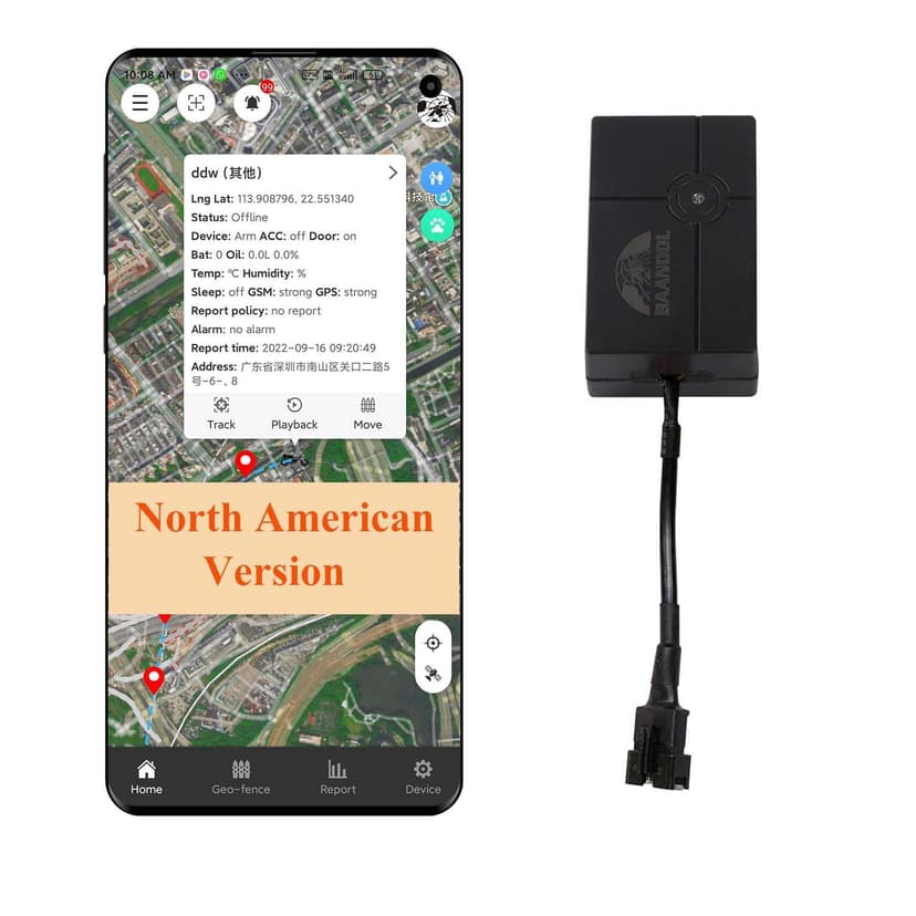 4G GPS Tracker for Vehicles BN-401A-N No Subscription Free APP & Platform Car Motorcycle Hidden Tracker Device North American Version (BN-401A-N 4G)