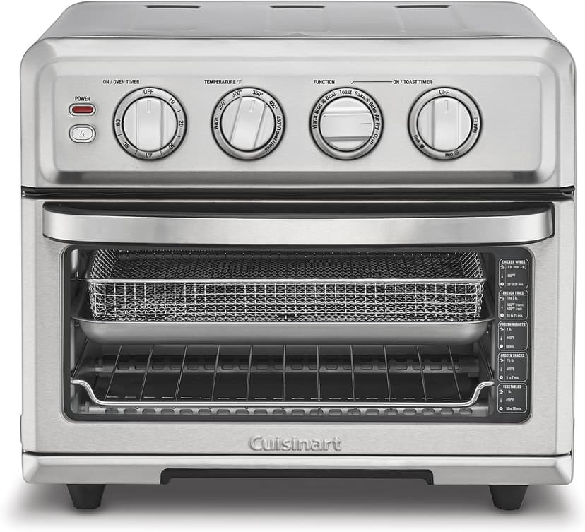 Cuisinart Air Fryer Toaster Oven, 1800W, 8-in-1 with Air Fry, Convection, Broil & Warm, 0.6 Cubic Feet, 60-Minute Timer, TOA-70NAS, Stainless Steel