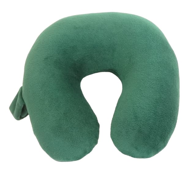 Wolf Essentials Kids Travel Neck Pillow - Cozy Soft Microfiber, Compact Design for Airplane, Car Seat, or Toddler Travel Support – Hunter Green