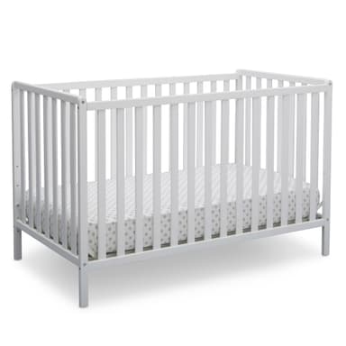 Delta Children Heartland 4-in-1 Convertible Crib - Greenguard Gold Certified, Bianca White