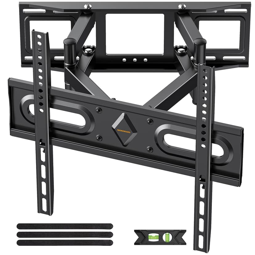 IWORKBOARD 50 55 65 inch Full Motion TV Wall Mount for 32-70 inch TV Bracket, Dual articulating Arms Mount, Tilt Swivel Extension Level, Max VESA 400x400mm, 16" Studs, 110 lbs,Fit Most 40 43 50+ TVs
