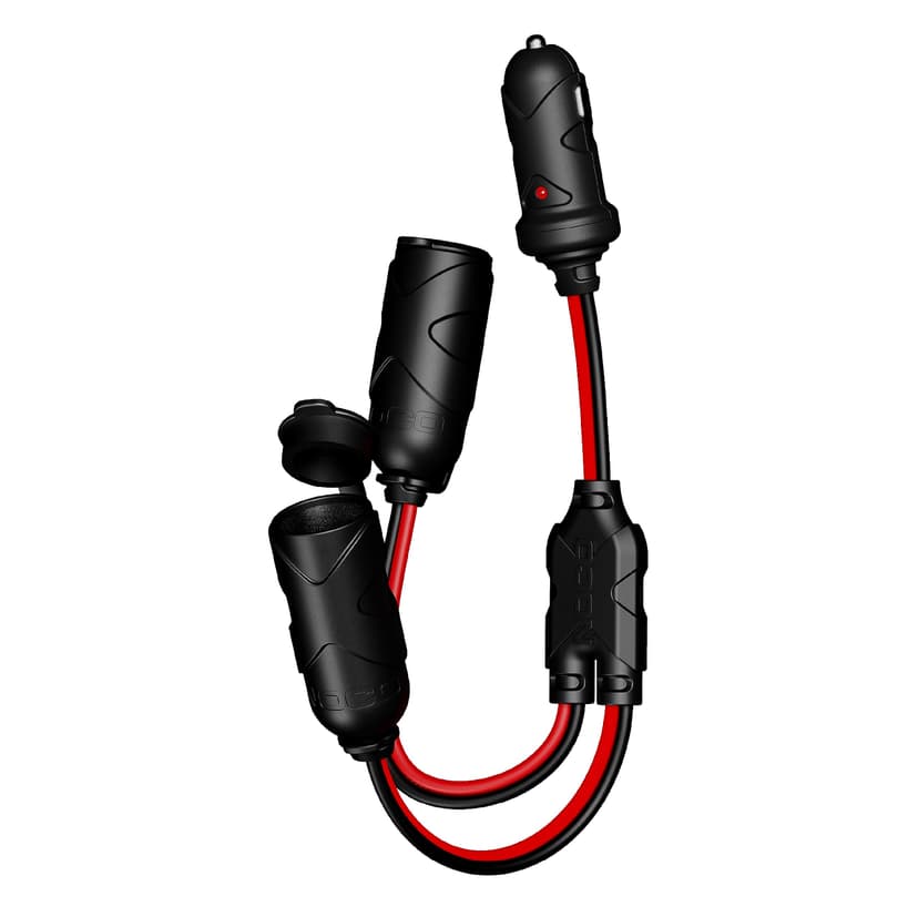 NOCO GC020 12 Volt Plug 2-Way Splitter, Red and Black
