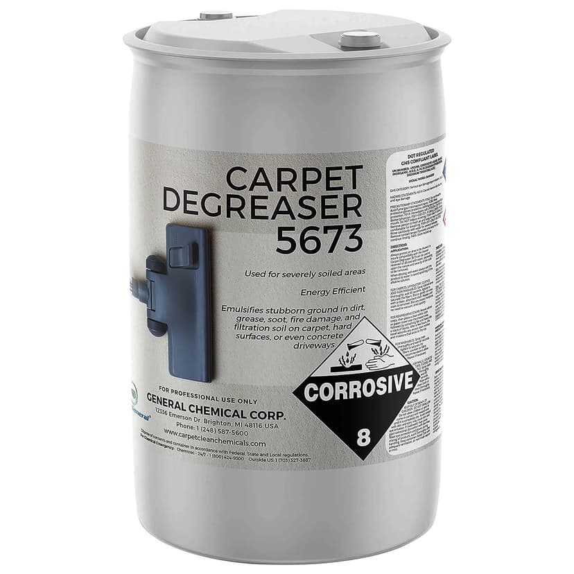 CarpetGeneral Professional Carpet Degreaser - Heavy Duty Spot Cleaning Liquid - Ultimate Clean Product for Carpet, Car Upholstery, Stain Removal - Superior Cleaning for Spotless Rug, 55 Gallon Drum