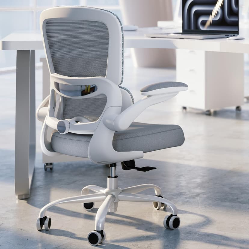 TRALT Office Chair - Ergonomic Desk Chair with Adjustable Lumbar Support, Mesh Computer Chair, Executive Chairs for Home Office Comfortable Lumbar Support (White)