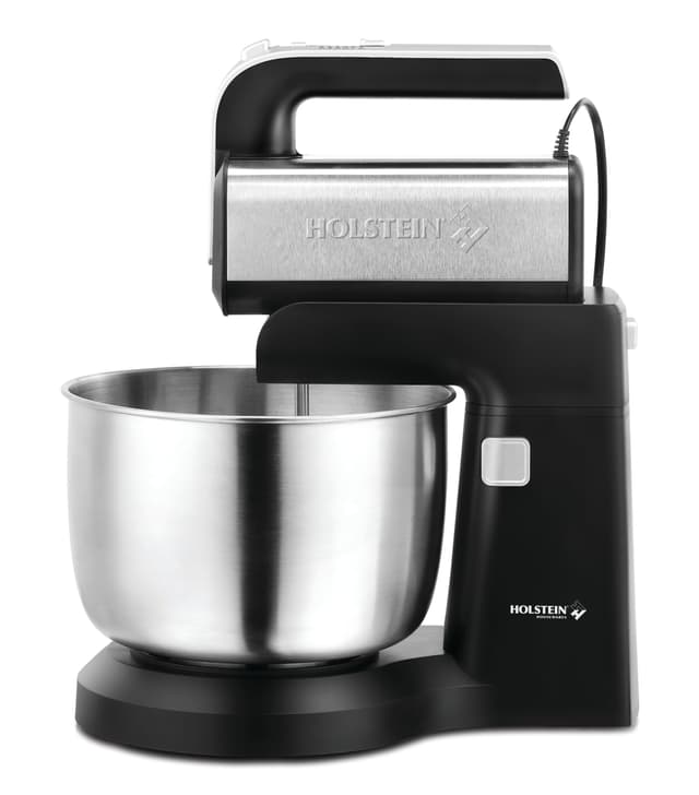 Holstein Housewares 5-Speed Hand and Stand Mixer, 250W Power with LED Light, Black and Stainless Steel – Versatile Mixer for Baking, Whipping, and More