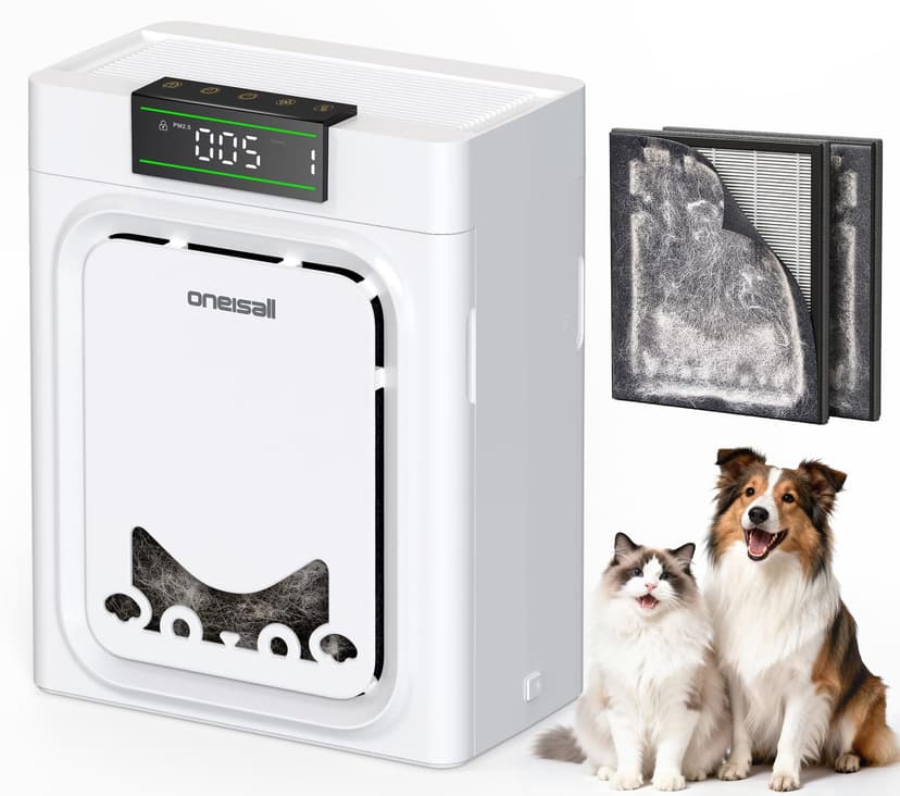 oneisall Air Purifiers for Home Pets with Double-Sided HEPA Washable Filters,Large Room Up To 2200Ft²,Air Purifier for Pet Hairs,Dander Odor Allergies Pollutant Smoke Dust,PP02