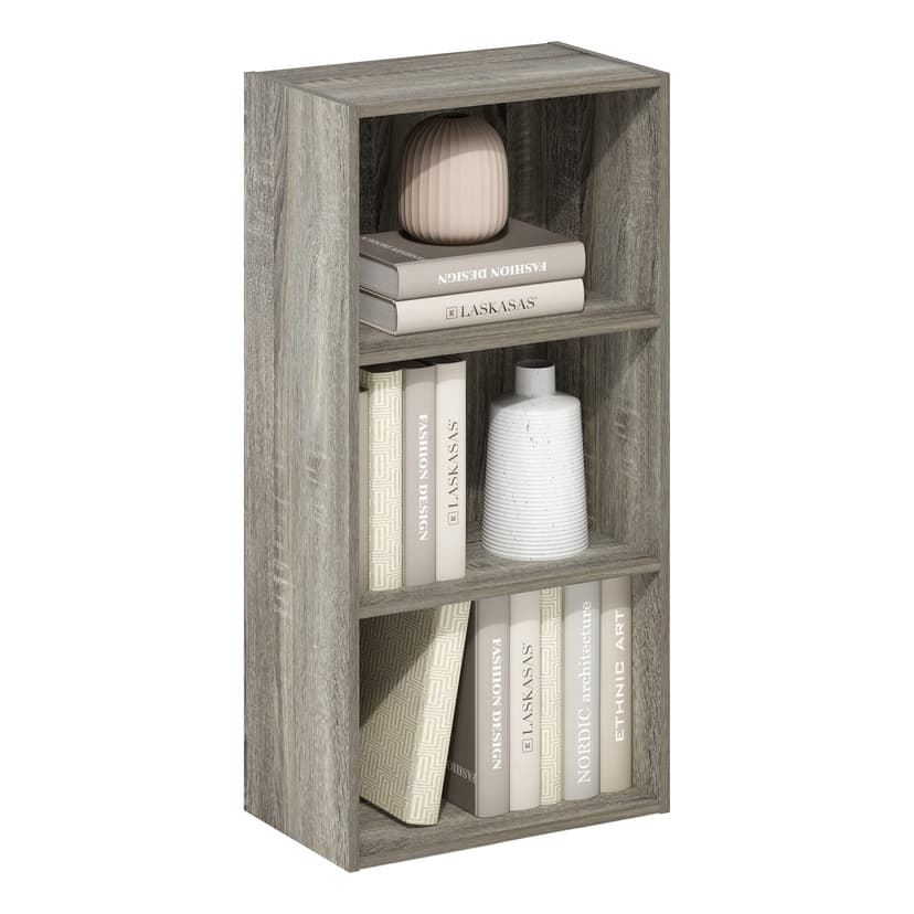 Furinno Luder 3-Tier Open Shelf Bookcase, French Oak