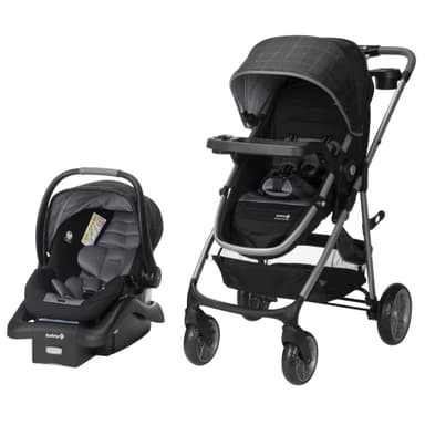 Safety 1st Deluxe Grow and Go Travel System Stroller and Car Seat Combo, 8-in-1 Car Seat, Weight Capacity 4-30 lbs, High Street