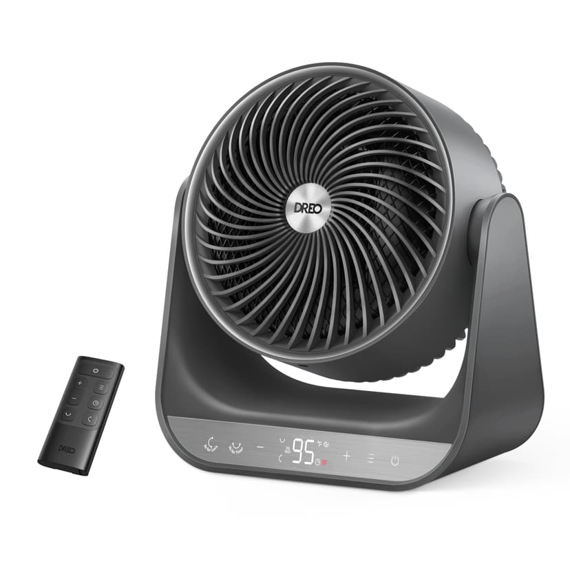 DREO 60° Vertical & 90° Horizontal 3D Oscillating Heating, 12 ft/s Long-Range Circulator, 3 Heat & 3 Fan Settings, Space Heaters for Indoor Use, Bedroom, Office, Grey