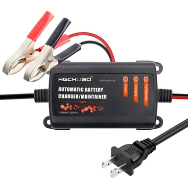 12v 2A Battery Charger, Trickle Charger for Lawn Mower Battery, Motorcycle, car, Boat, ATVs, Riding andMore -2000mA Battery Maintainer and Desulfator withIntelligent Interface-3PCS