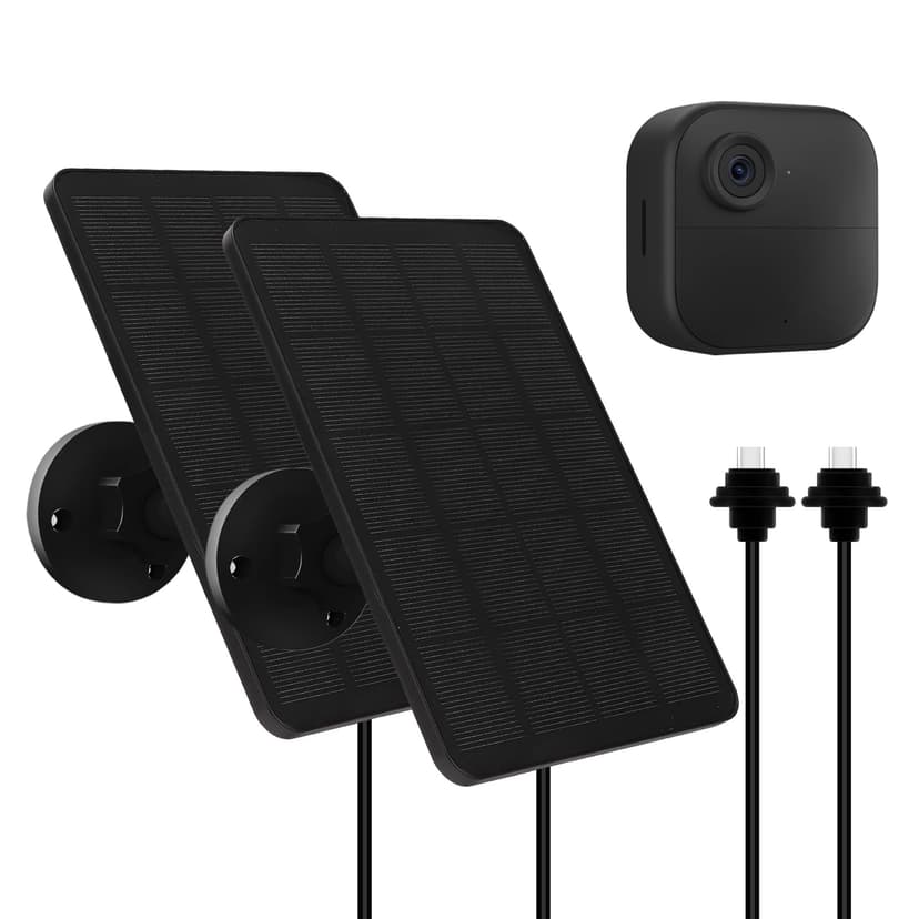 2 Pack Solar Panel for Blink Outdoor 4 (4th Gen) Camera, 4W Solar Panels with USB-C Port, Rubber Plug, IP65 Waterproof, 13.12Ft Cable