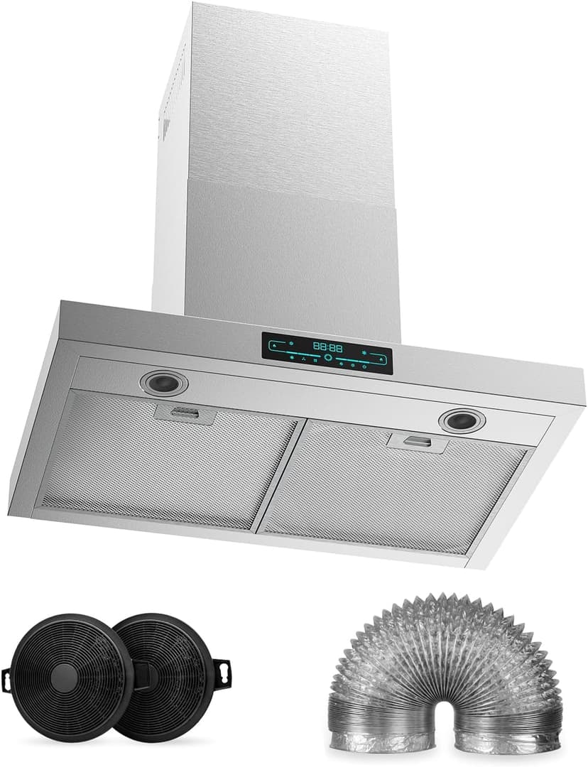 30 Inch Under Cabinet Range Hood 1200 CFM, 4-Speed Kitchen Hood with Touch Control & Gesture Sensing Stainless Steel Kitchen Stove Vent Hoods with 2 LED Lights Supreme Series