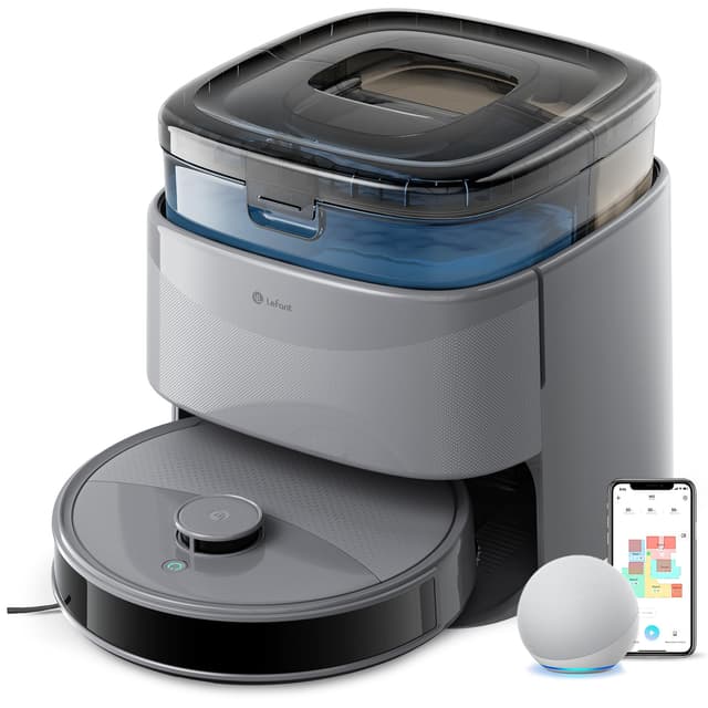 Lefant LiDAR Robot Vacuum and Mop, 20000Pa Suction, 90-Day Self-Emptying, Obstacle Avoidance, Auto Mop Washing&Drying, All-in-One for Pet Hair Carpet, 5G WiFi Alexa/APP/iWatch Control, M3 Max