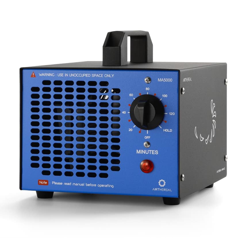 Airthereal MA5000 Commercial Ozone Generator, High Capacity Ozone Machine Odor Removal - Home Air Ionizers O3 Deodorizer for Rooms, Smoke, Cars and Pets, Eliminate Odors up to 2000sq.ft., Blue