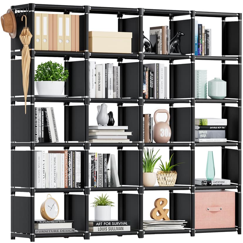 Mavivegue 20 Cube Book Shelf, Storage Organizer, Large DIY Bookcase, Metal Cube Bookshelf, Cubbies Closet Storage Organizer Shelves for Bedroom,Living Room,Home,Office