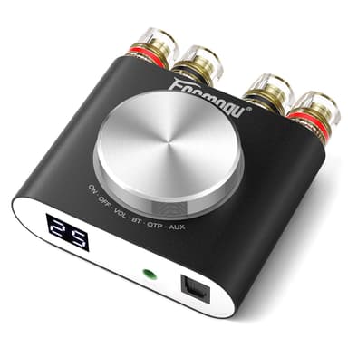 Facmogu M6 200W Mini Bluetooth 5.0 Audio Power Amplifier, 100Wx2 Dual Channel HiFi Stereo Mini Speaker AMP w/Optical/AUX/BT Input, Home Audio Wireless Amplifier Receiver with 24V Power Supply - Black