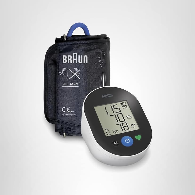 Braun ExactFit™ 2 Blood Pressure Monitors for Home Use - Accurate Blood Pressure Machine, Color-Coded Results, Large Display BP Monitor, Universal Upper Arm BP Cuff, 30 Memory Slots