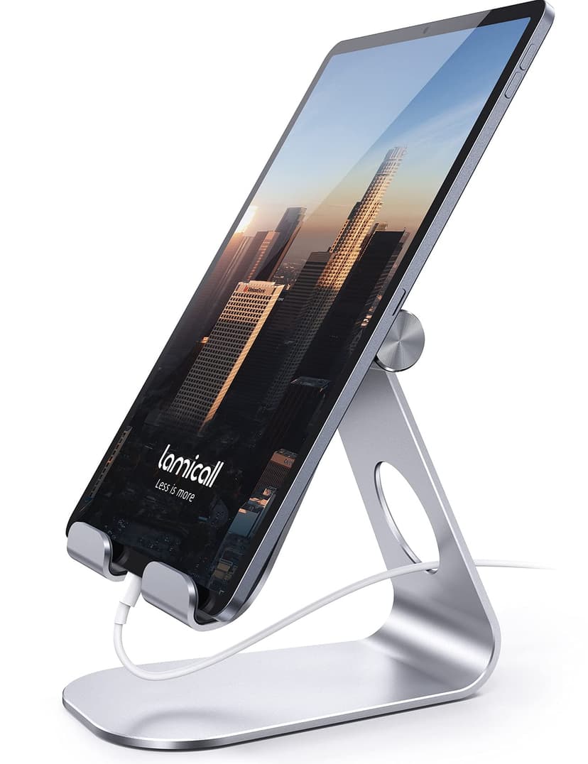 Lamicall Tablet Stand, Adjustable Tablet Holder - Desktop Stand Dock Holder for 4-13" Tablets, iPad Pro 11, 9.7, 10.5, 12.9 Air Mini, Kindle, Tab, iPhone 17 Pro Max, Switch, Office Desk Accessories