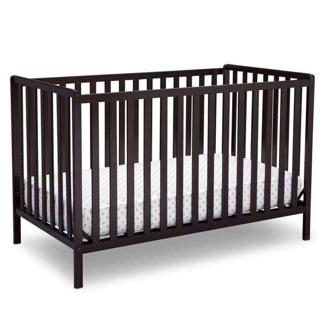 Delta Children Heartland 4-in-1 Convertible Crib - Greenguard Gold Certified, Dark Chocolate