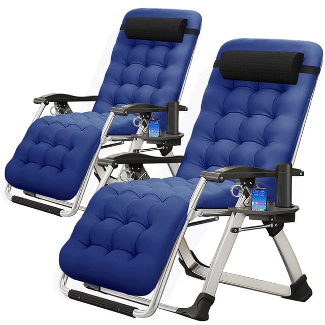 MOPHOTO Zero Gravity Chair, Outdoor Padded Lounge Chair with Side Table, Zero Gravity Recliner Chair, Outdoor Reclining Chair, Sturdy & Comfortable, Supports up to 440lbs