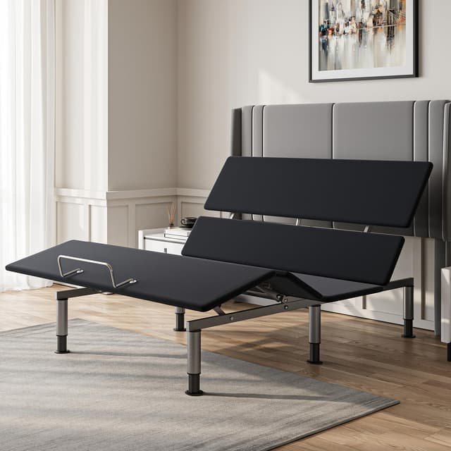 kaipuyiree Queen Size Adjustable Bed Base - Elderly & Senior Friendly, Zero Gravity, Head/Foot Adjustment, Enhanced Comfort, 800lbs Capacity