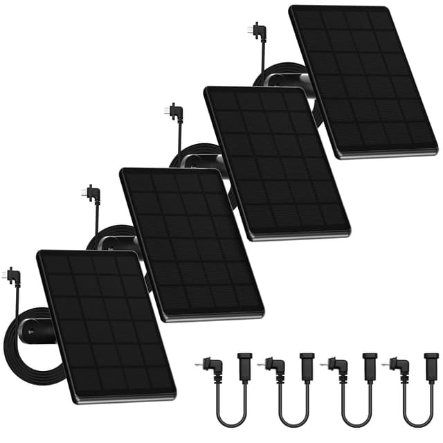 4 Pack 6W Solar Panel for Blink Camera, High-Efficiency Monocrystalline Silicon Solar Panels Compatible with Blink Outdoor 2K+, 4(4th Gen)/(3rd Gen)/XT3,XT2/XT,IP66 Wterproof,10Ft Outdoor Power Cable