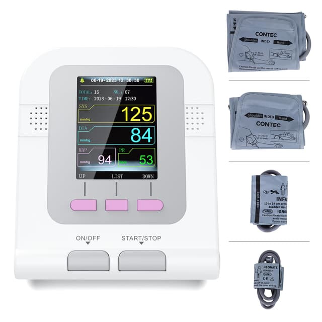 CONTEC Fully Automatic Upper Arm Blood Pressure Monitor 3 Mode 4 Cuffs Without Adapter Electronic Sphygmomanometer