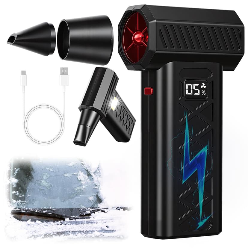 Snow Whiz Turbo Blower,130,000RPM Mini LED Turbo Snow Blower,Snowwhiz Turbo Blower Handheld,Turbo Breeze Electric Blower,Air Duster Cordless Cleaner for Car Windshield Winter Snow Cleaning Home