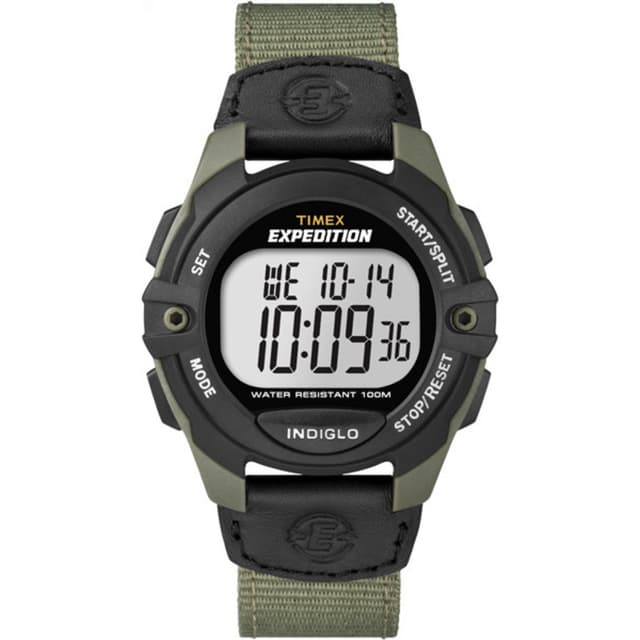 Timex Men's T49993 Expedition Full-Size Digital CAT Green/Black Mixed Material Strap Watch