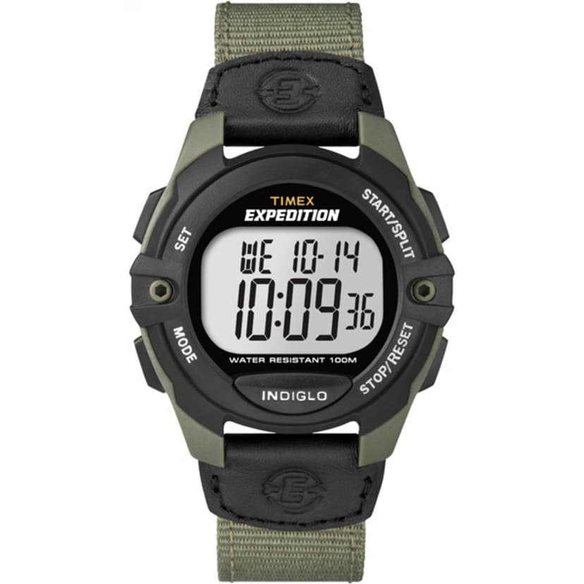 Timex Men's T49993 Expedition Full-Size Digital CAT Green/Black Mixed Material Strap Watch