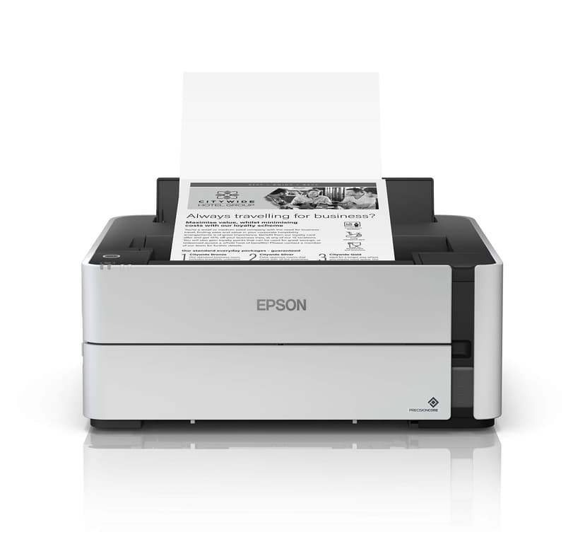 Epson EcoTank ET-M1170 Wireless Monochrome Supertank Printer with Ethernet PLUS 2 Years of Unlimited Ink*,White