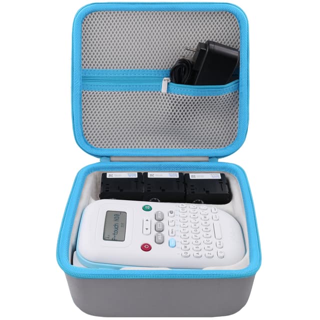 Baval Label Printer Case Compatible with Brother P-Touch PT-N10 Personal Handheld Label Maker(Gray Case,Blue Zipper)