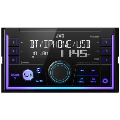 JVC KW-SX88BT Bluetooth Double Din Digital Media Car Stereo with Shallow Chassis, Variable Color Dsplay, Front USB and Aux, Powerful Amplifier, AM/FM Radio, Perfect OEM Replacement for Your Vehicle