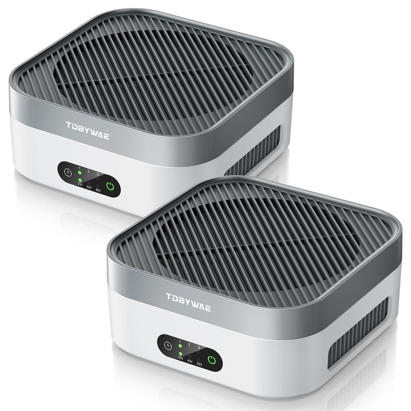 TDBYWAE Air Purifier 2 Pack for Bedroom Up to 1200 ft², H13 True HEPA Air Purifier for Pets Dust Dander Pollen Odor Smoke, with New Quiet Wind Wheel System, for Desk/Car/Travel