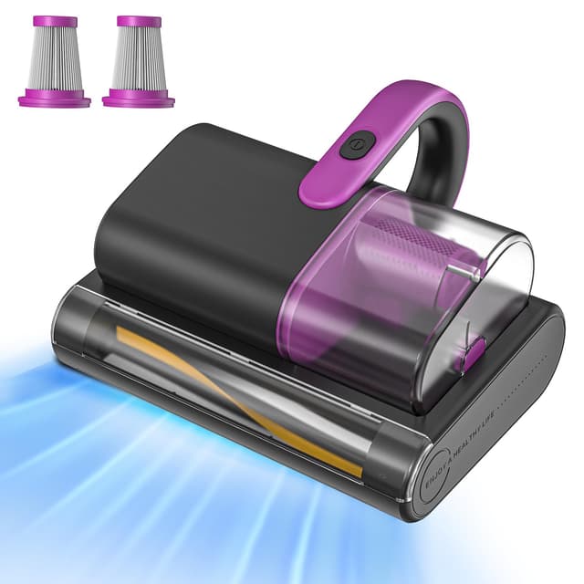 Bear Mattress Vacuum Cleaner, Bed Vacuum Cleaner with 253.7nm UV-C Light, 140°F Heat, HEPA Filter, 15Kpa Strong Suction Versatile Handheld Vacuums for Bed, Sofa, Couch, Dust & Pet Hair(Corded)