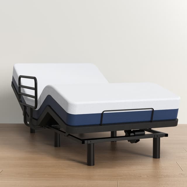 AbyssZen Adjustable Twin XL Bed Frame with One Side Rail, Electric Ergonomic Base for Comfort & Safety – Ideal for Seniors, Home Care & Hospital Use