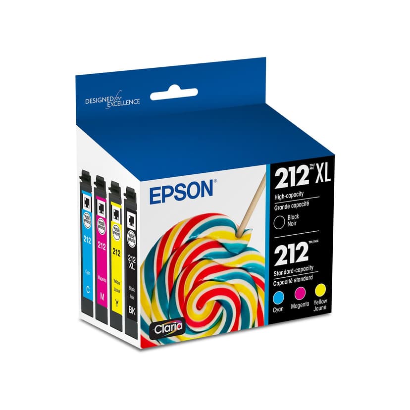 EPSON 212 Claria Ink High Capacity Black & Standard Color Cartridge Combo Pack (T212XL-BCS) Works with WorkForce WF-2830, 2850 and Expression XP-4100, 4105