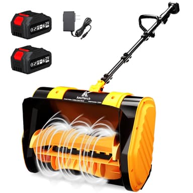 Kesfferch Cordless Snow Shovel, 21V Brushless Motor, 4.0AH Electric Snow Blower, 14" Clearing Path - 26 ft Throwing Distance for Sidewalk, Deck & Patio(2 * 4.0Ah Battery & Quick Charger Included)