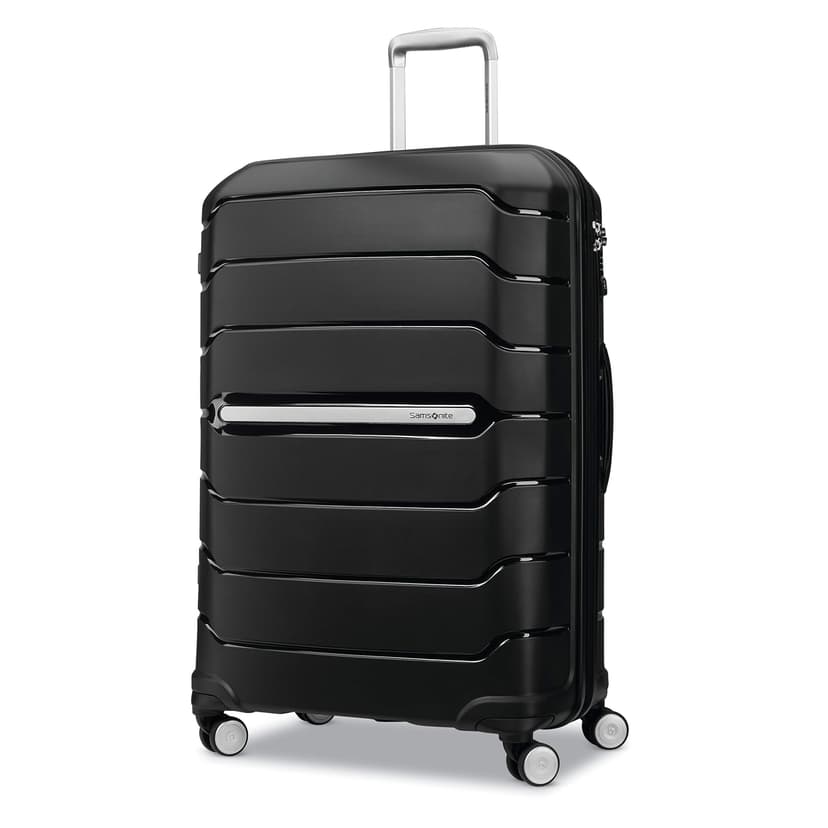 Samsonite Freeform Large Checked Luggage with Dual 360° Spinner Wheels - TSA Lock, Airline-Approved - Lightweight Durable Polypropylene Expandable Hardshell - Black