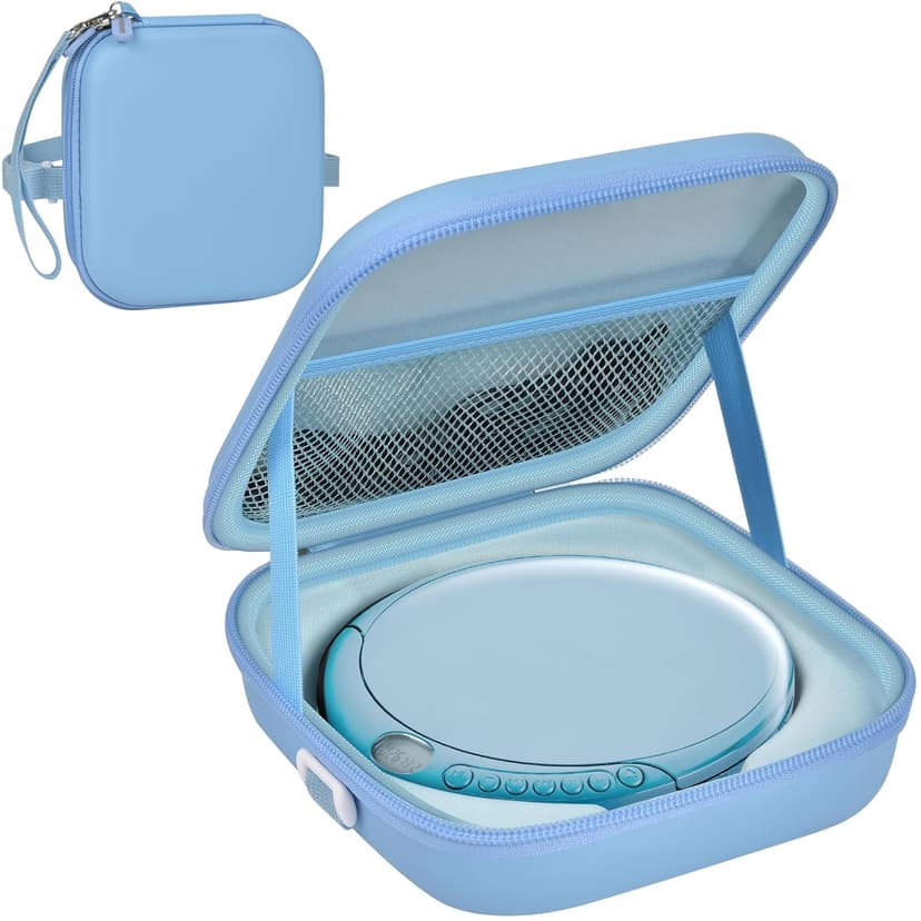 ANKHOH Portable CD Player Case with Belt, for Deluxe, for Sunoony, for MEGATEK, for Gueray, for ARAFUNA, for Klim, Travel Carrying Holder Storage for Walkman and Cable Accessories (Case Only) (Blue)